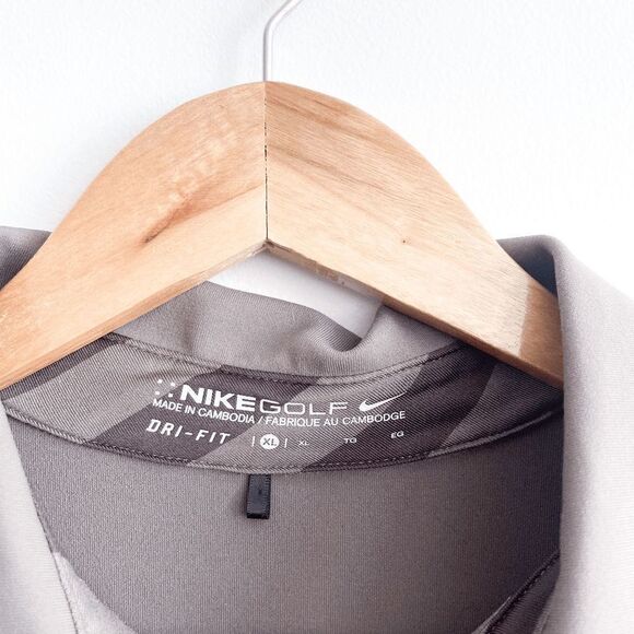 Nike Golf Womens Top Collared Short Sleeve Dri-Fit Light Gray Brown XL - Picture 3 of 5